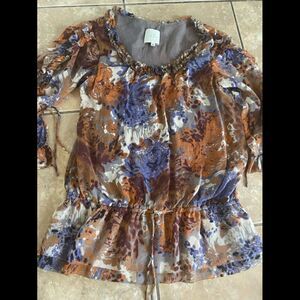 TH By Thrive L Silk Blouse Top